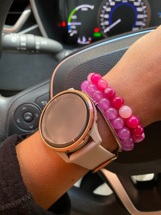 PULSERA YOGUI ÁGATA ROSA