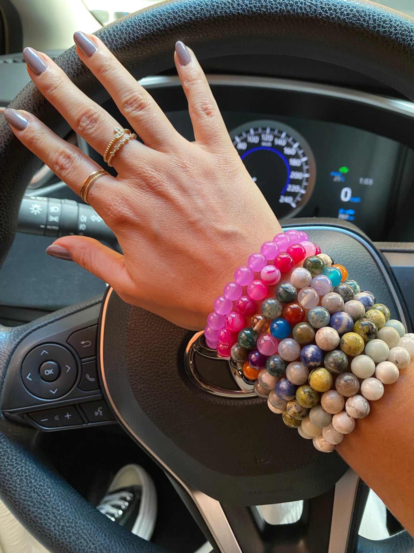 PULSERA YOGUI ÁGATA ROSA